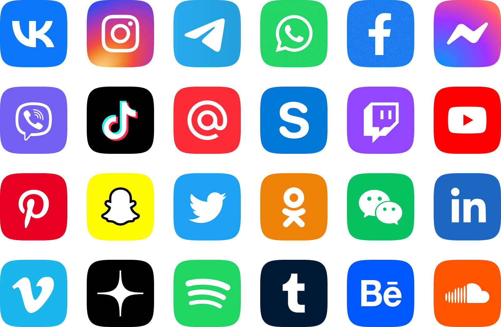 Social Icons Rounded Color