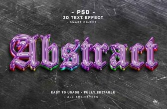 Abstract 3d Purple Colors Text Effect