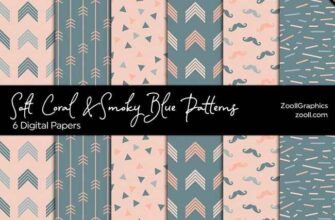 Soft Coral Smoky Blue Patterns