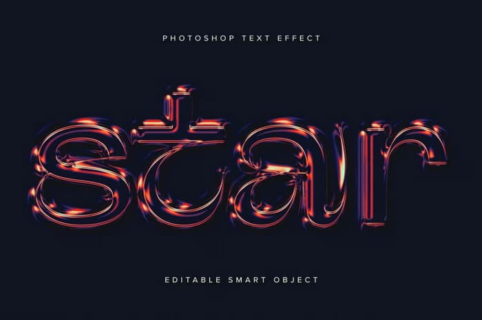 Holographic Psd Text Effect