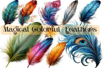 Magical Colorful Feathers