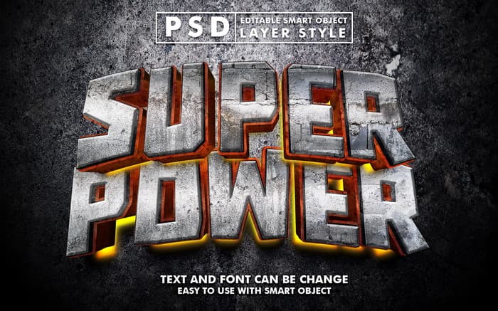 Super Power 3d Realistic Text Effect
