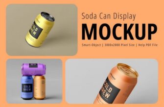 Soda Can Display Mockup