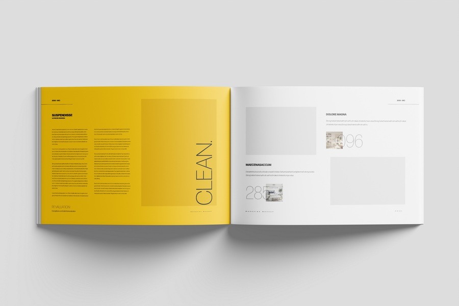 A4 Landscape Magazine Mockup Top View