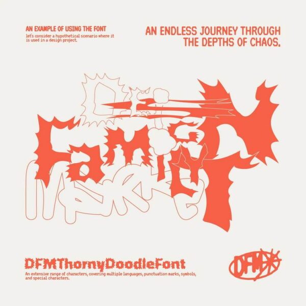 Dfm Thorny Doodle Font 1