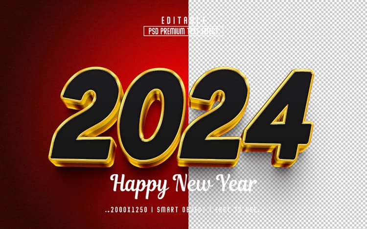 Happy New Year ~ Psd Premium 3d Text Effect 1