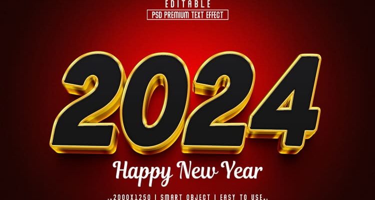 Happy New Year ~ Psd Premium 3d Text Effect