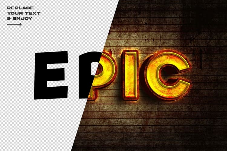 Rusted Text Effect Layer Style Set 2