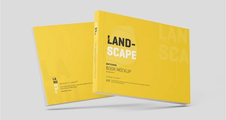 Softcover Landscape Book Cover Mockup