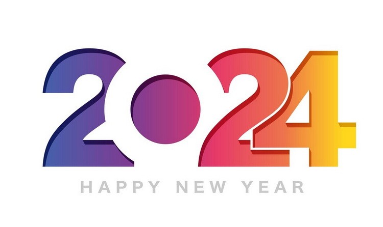 The Year 2024 New Years Greeting Symbol Logo 1