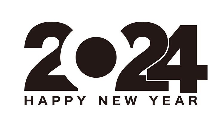 The Year 2024 New Years Greeting Symbol Logo