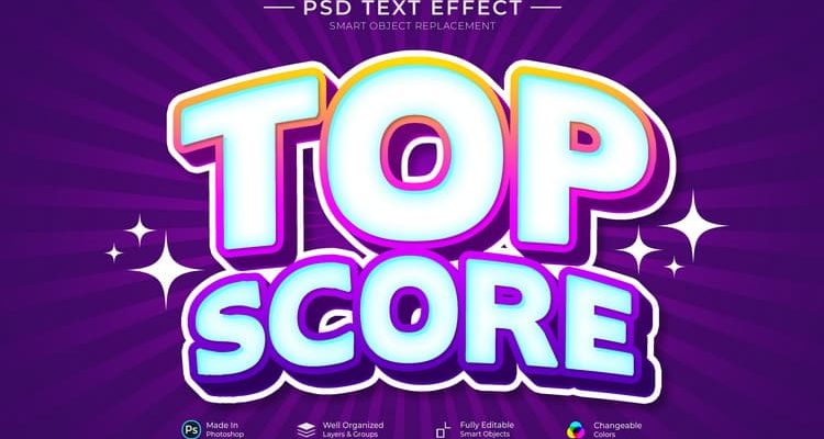 Top Score Custom Text Effect Template