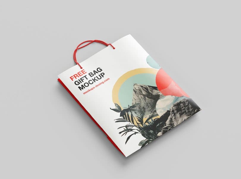 Flat Gift Bag Mockup 4