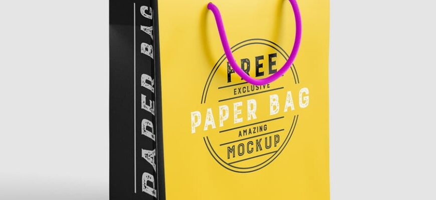 Free Exclusive Paper Bag Mockup 1