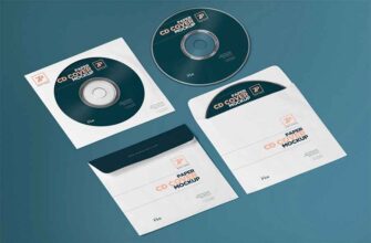 Isometric Paper Cd Cover Mockup & Cd Mockup