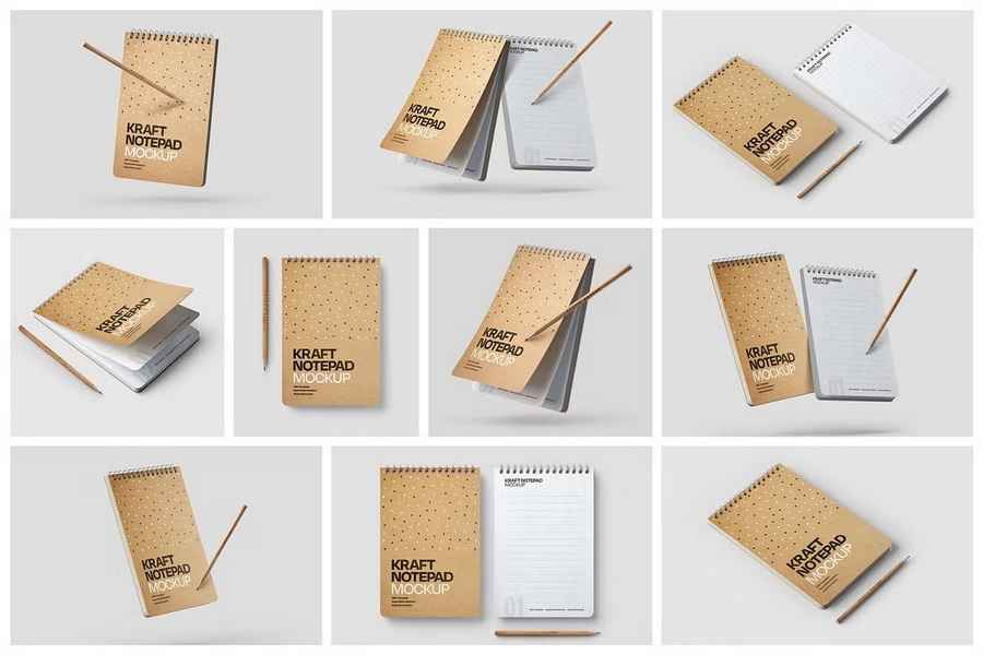 Kraft Notepad Mockup Set 2