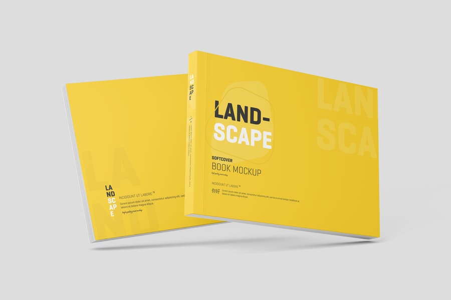 Softcover Landscape Book Cover Mockup 3