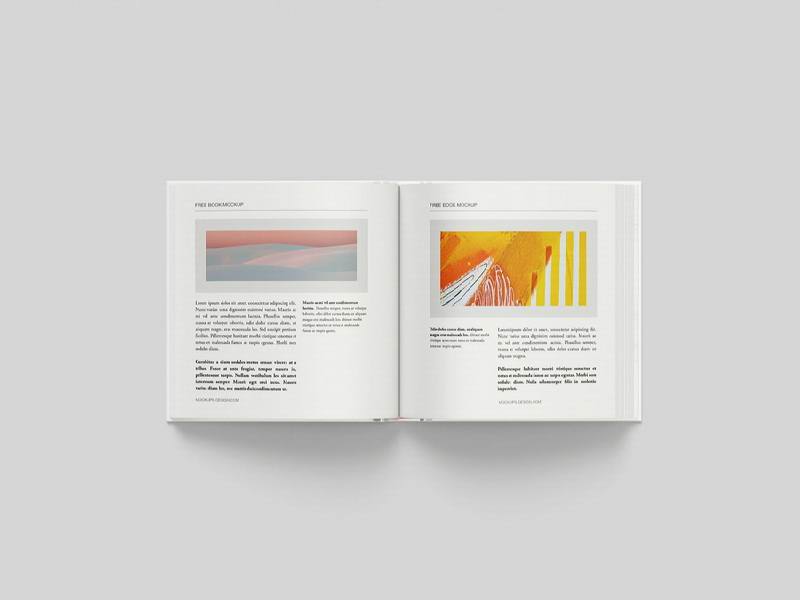 Square Hardcover Book Mockup 4