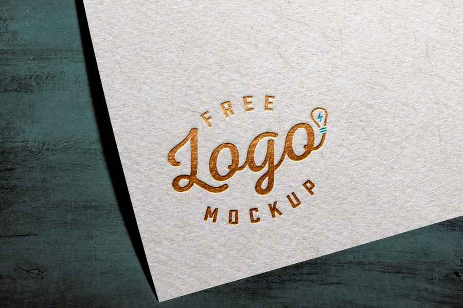 Free Texture Card Logo Mockup Psd 1