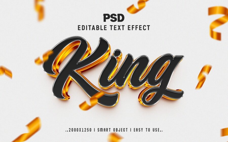 King 3d Editable Text Effect