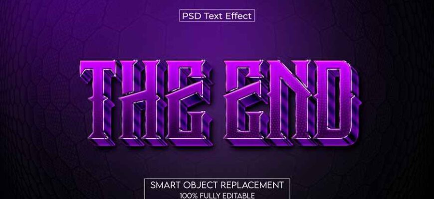 The End Psd Text Effect