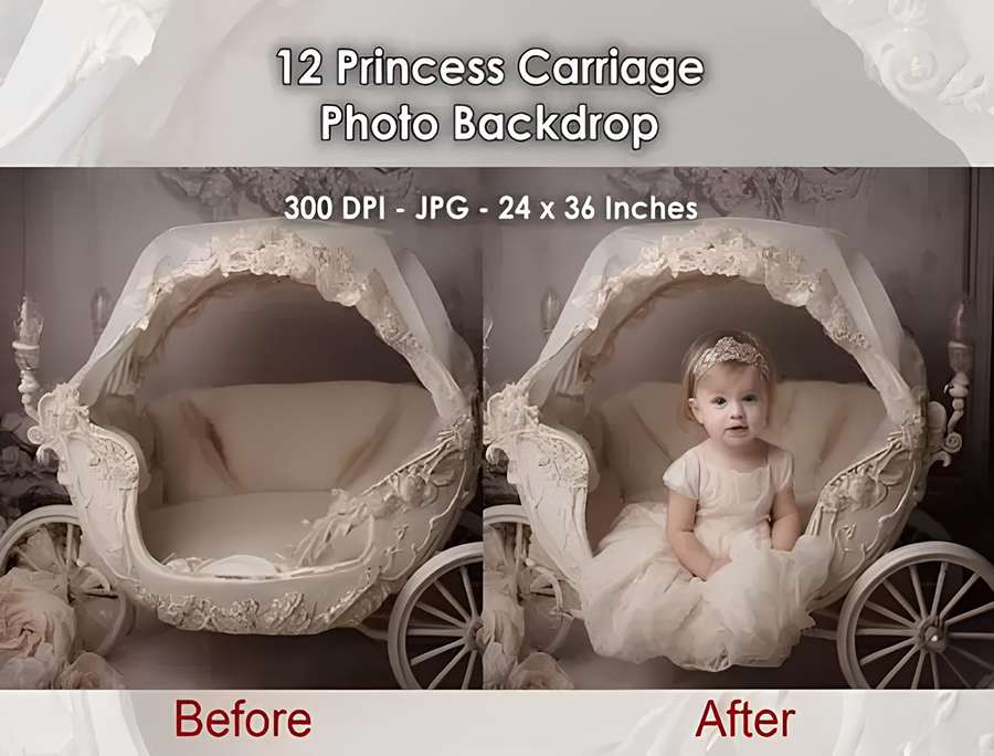 12 Studio Backgrounds ~ Princess Carriage 0