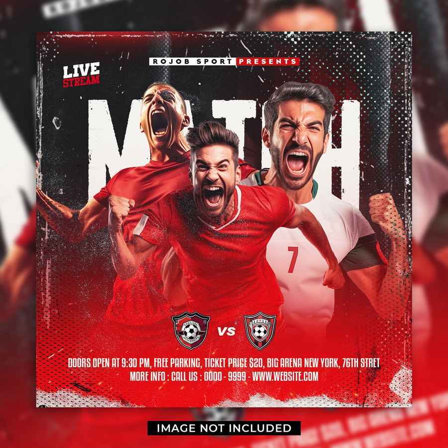 Psd Flyer Template ~ Soccer Match (vol.2) 1