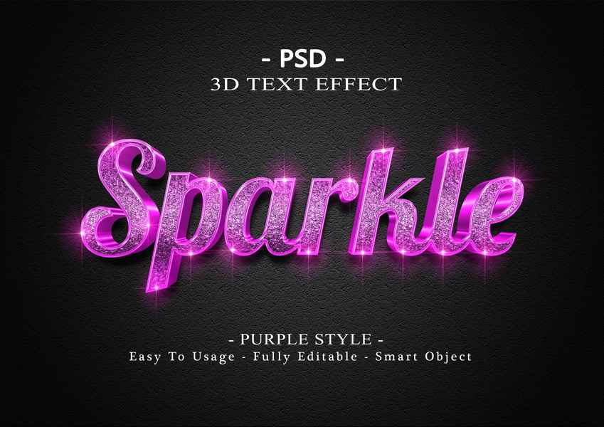 3d Sparkle Text Effect 5