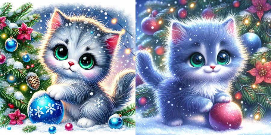 Fluffy Kittens Sublimation Clipart 1
