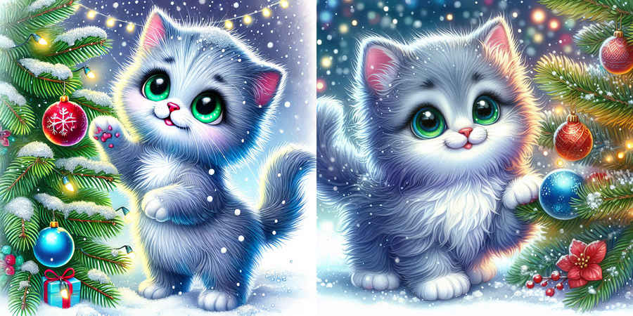 Fluffy Kittens Sublimation Clipart 2