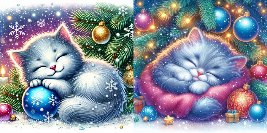 Fluffy Kittens Sublimation Clipart 3
