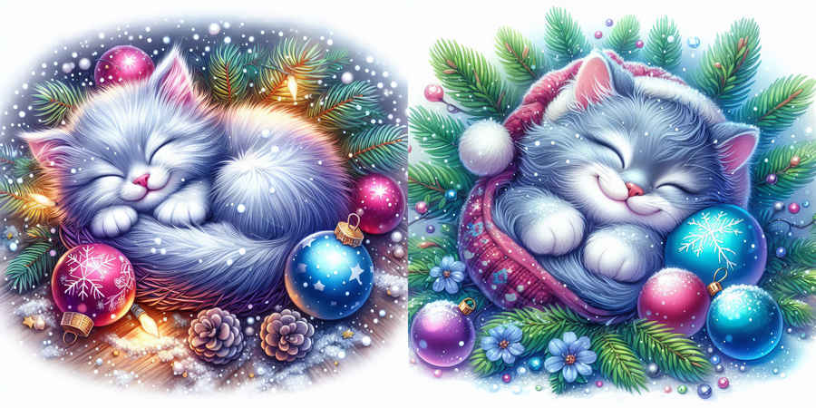 Fluffy Kittens Sublimation Clipart 4